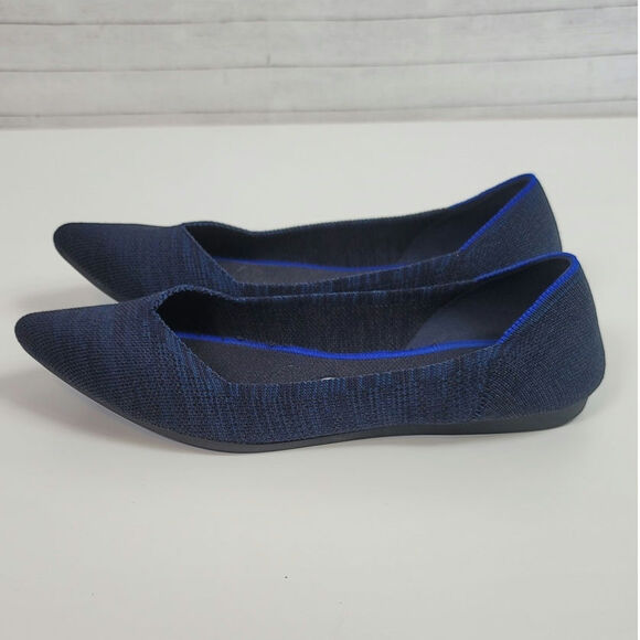 ROTHY'S THE POINT FLATS IN INDIGO HEATHER, SZ 9 - Picture 2 of 14